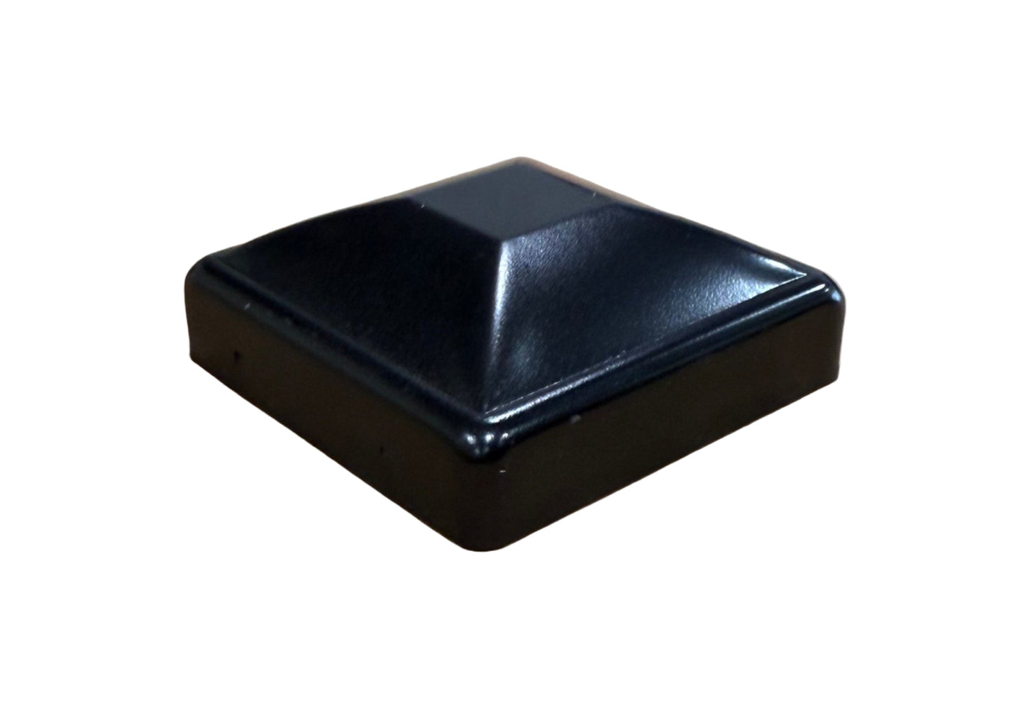 4" Sq. Black Flat Post Cap for Ornamental Steel/Iron Fences