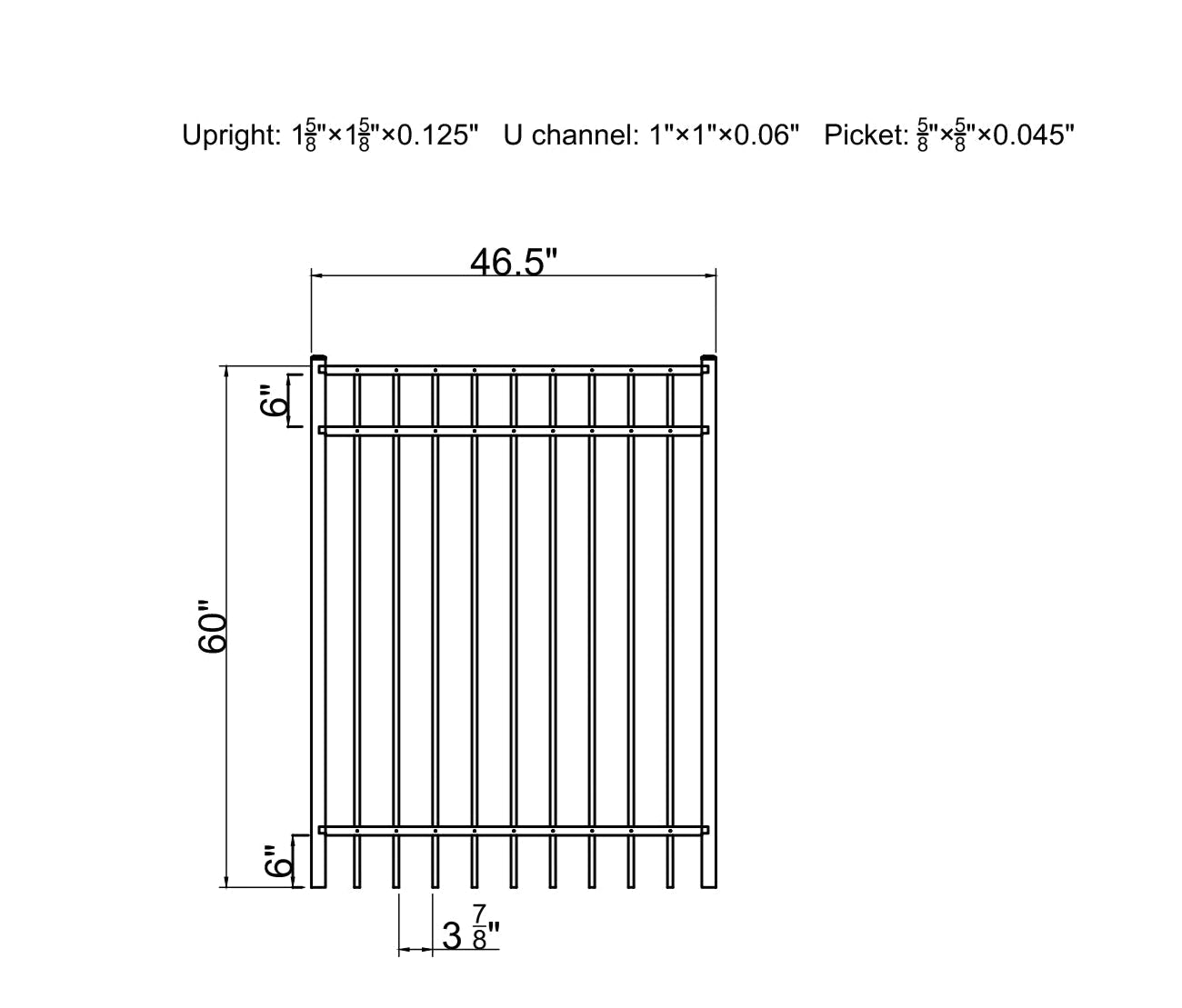 [300 Feet of Fence] 5' tall Black Ornamental Aluminum Flat Top Complete Fence Package