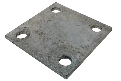 6" Sq. x 3/8" Galvanized Steel Plate for Plated Posts Fences