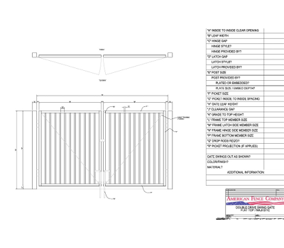 144" x 60" Flat Top Double Drive Gate