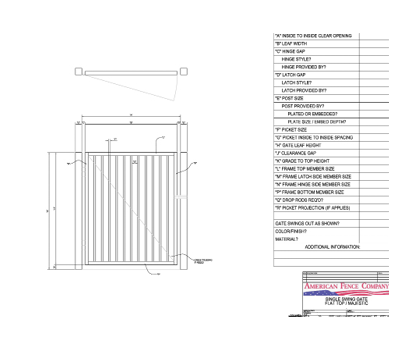 48" x 48" Flat Top Single Swing Gate